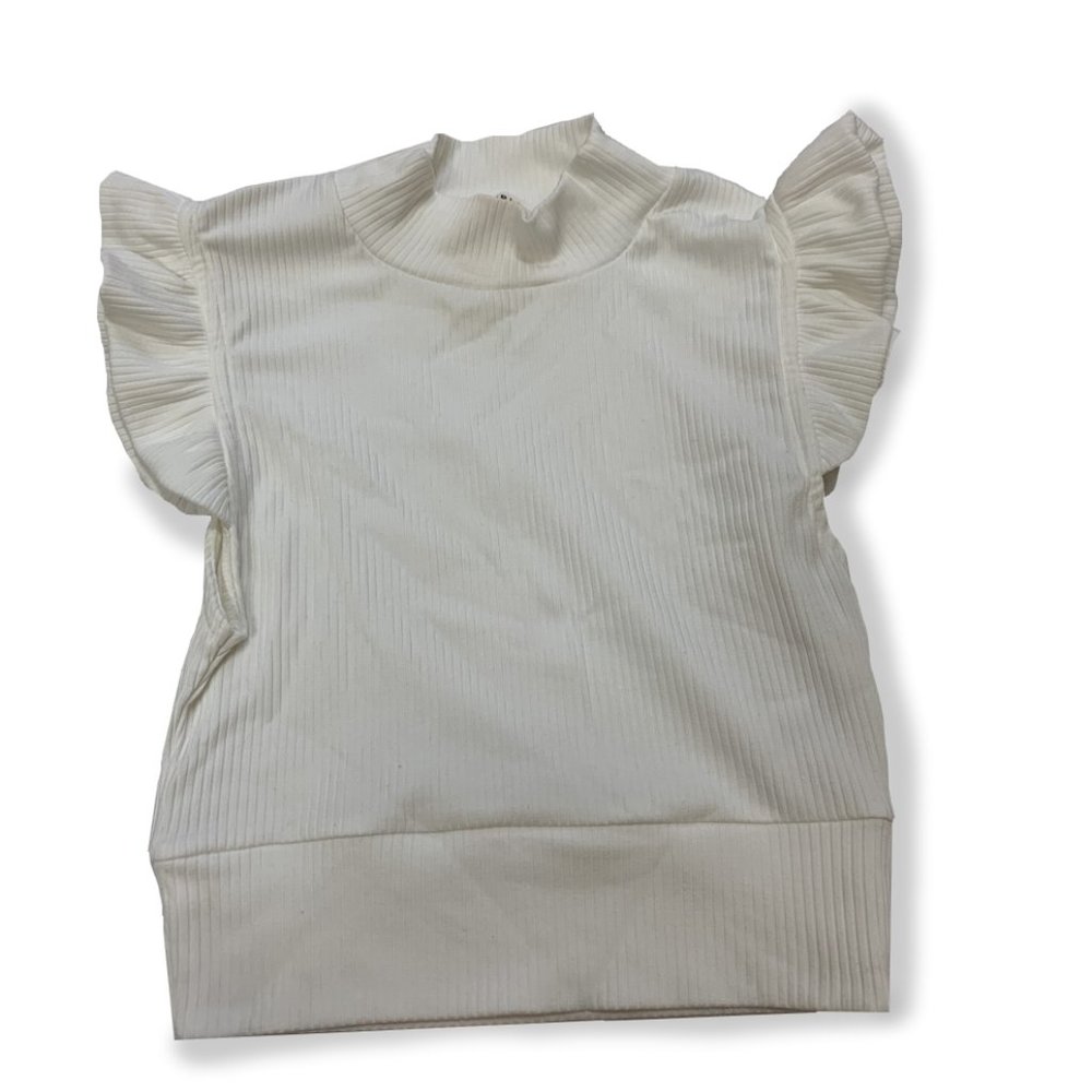 White Tank with Sleeve Detail
